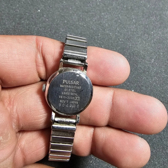 Pulsar By Seiko Ladies Quartz Watch Silver Tone White Dial Working V811-3020 - Picture 8 of 9